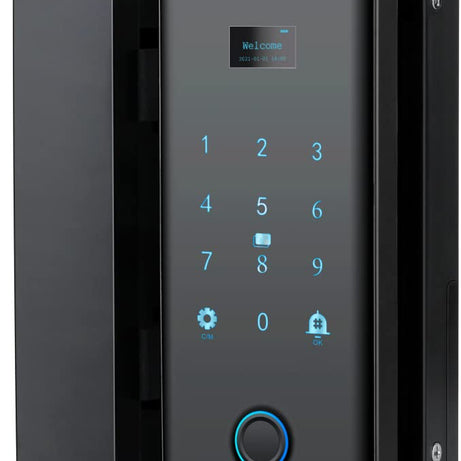 Denler DFS04 Glass Smart Door Lock, Digital Door Lock with 3D Face Recognition, Inbuilt Wi-Fi, Fingerprint Lock, RF Remote Control, RFID Card, PIN, 10 to 12mm Doors 3 Years Onsite Warranty (Black)