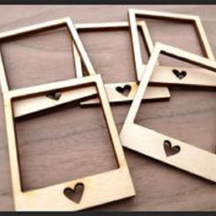 300Sparkles 10 Pcs Mini Photo Frame DIY Photo Frames Backside ( Double Tape ) Home, Room Best Gift, Birthday Party Room Decoration (Brown) (Small) , Pine Wood , Hanging / Wall Mounting