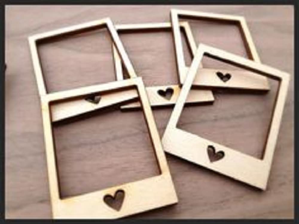 300Sparkles 10 Pcs Mini Photo Frame DIY Photo Frames Backside ( Double Tape ) Home, Room Best Gift, Birthday Party Room Decoration (Brown) (Small) , Pine Wood , Hanging / Wall Mounting