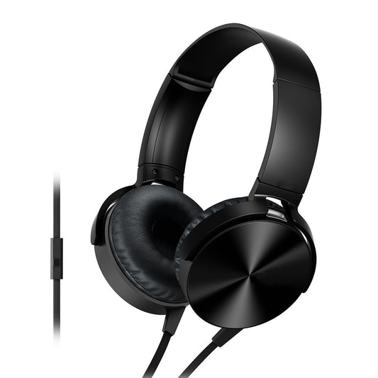 KOPILA Wired Headset Extra Bass On-Ear Headphone with 3.5mm Jack & in-Built Mic Wired Headset (Black)