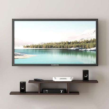 OXMIC Wooden Floating Set top Box Stand| Wall Shelf| Wall Mount| Wall Bracket|Wall Mounted Stand|TV Unit Wooden| for Home Decor | Setup box stand for home wall