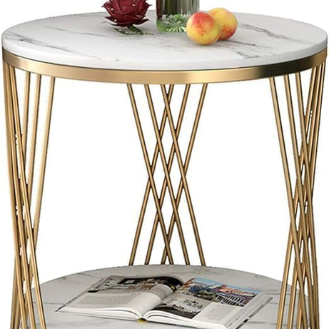 Decoration Crown Marble Top Coffee Table with Metal Frame/for Living Room/Dining Room/Sofa Center Tea Table