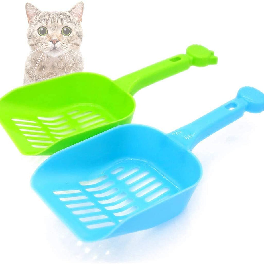 Dog Trust 2 PCs Cat Litter Scoop Shovel - Cat Cleaning Tool - Cat Sand Cleaning Product, Cat Litter Scooper, High Durable Plastic Cat Litter Scooper, Litter Scoop Cum Shovel (Colour May Vary)