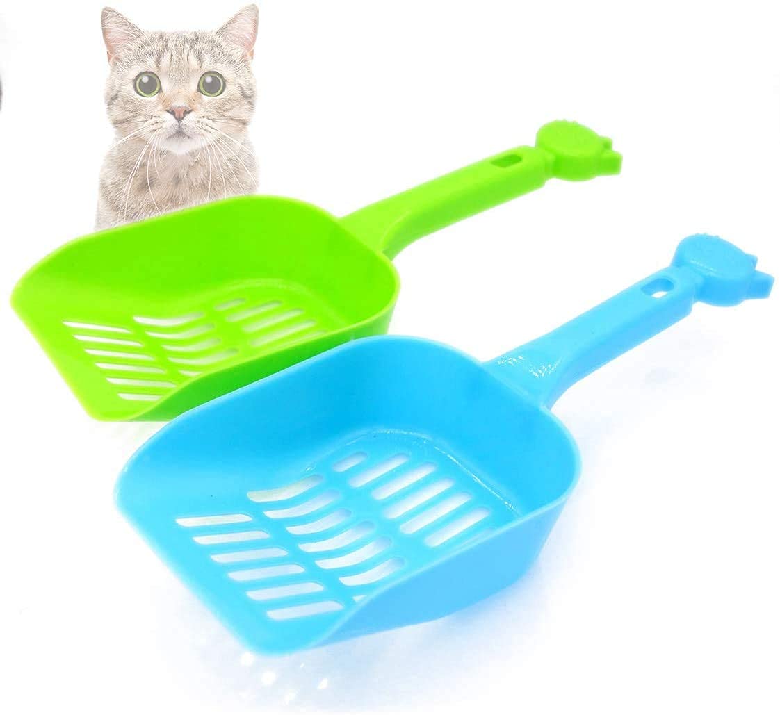 Dog Trust 2 PCs Cat Litter Scoop Shovel - Cat Cleaning Tool - Cat Sand Cleaning Product, Cat Litter Scooper, High Durable Plastic Cat Litter Scooper, Litter Scoop Cum Shovel (Colour May Vary)