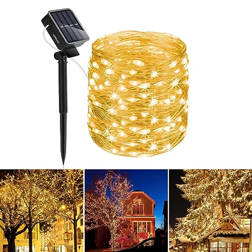 Homehop Solar Light Outdoor 200 Leds Decorative String Waterproof Lamp For Home, Garden,Balcony, Wall And Rechargeable Diwali Decoration Item (22 M, Warm Color) - 22 Meter, Multicolor