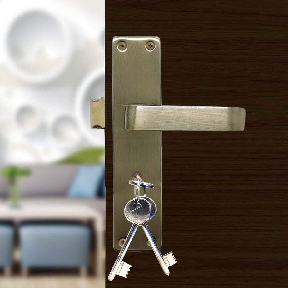 Hyderon Security Mortise Lock Handle Set, Door Lock, Complete with Lock,8"/200mm, Antique Finish, for Door Hardware.