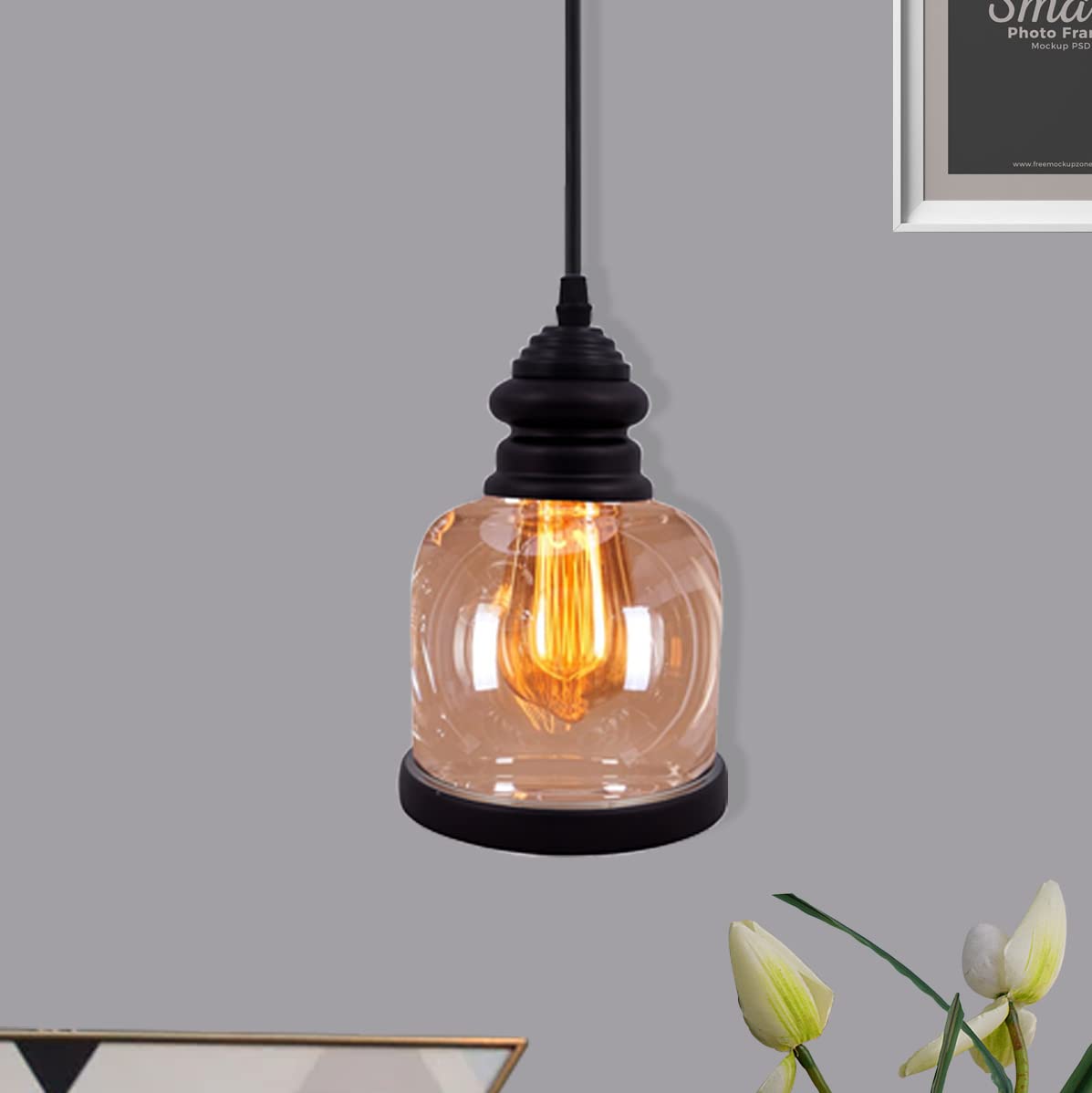 Homesake Home Decor, Hanging Light, Pendant Ceiling Lights for Home Decoration, Home Decor Items - (Black)