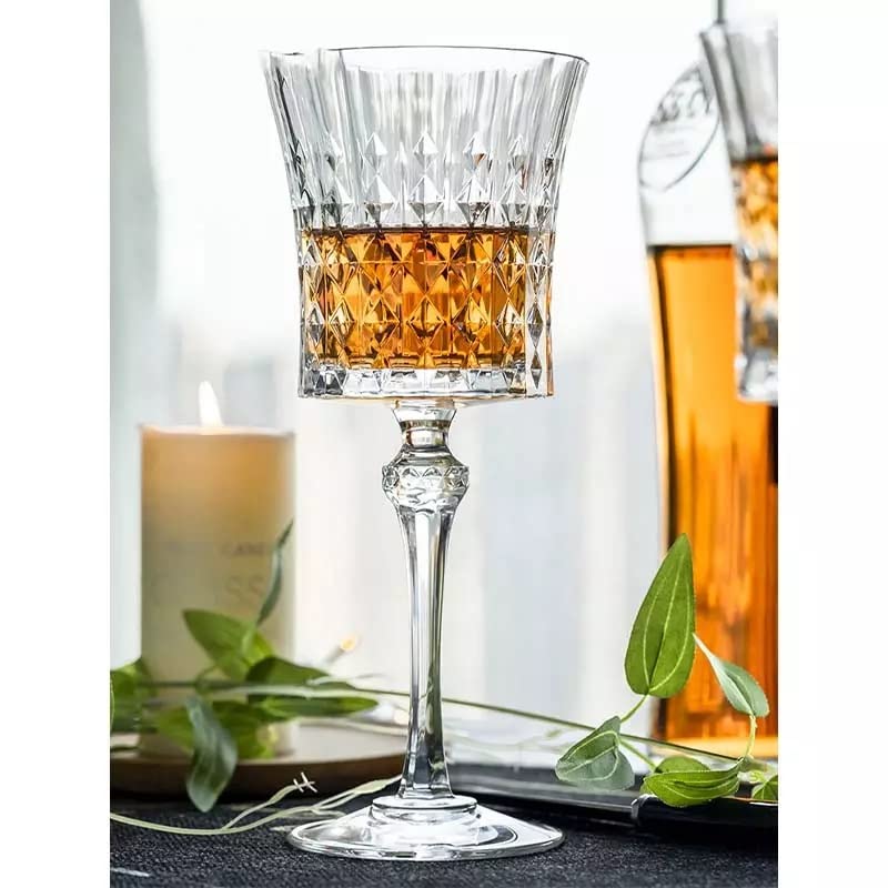 JIYAN | Stylish Curve Wine Glass Wine Glass 190 ML Set of 2 Elegant Bar Glassware for Champagne Glass Water,Juice,Beer, Drinks and Cocktails and Mixed Drinks Glass and Brandy Glass