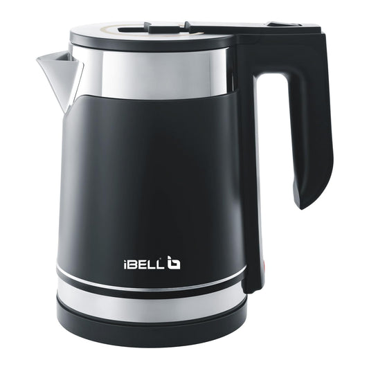 IBELL SEK170BM Premium Electric Kettle 1.7 Litre, 1500 Watt, Stainless Steel with Insulation, Auto Cut-Off (Black)