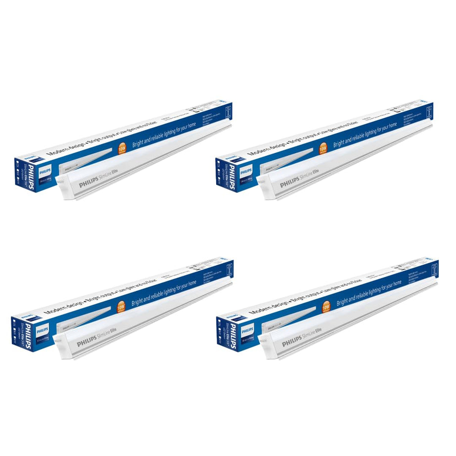 Philips Slimline 10-Watt 2-Feet LED Tubelight Batten (Natural White, Pack of 4)