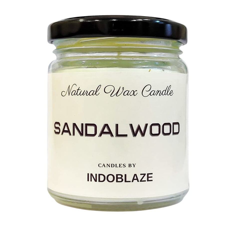 Indoblaze Scented Candle for Home Decor | Fragrance Candles for Home | Aroma Candles for Bedroom, Scent: (Sandalwood, Pack of 1)