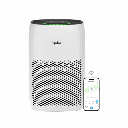 Qubo Smart Air Purifier Q200 from Hero Group, WiFi App Control, Voice Control, True Hepa H-13 Filter, Removes Air Pollutants, Micro Allergens, 4 Stage Filtration, Coverage Area Up To 200 Sq. Ft