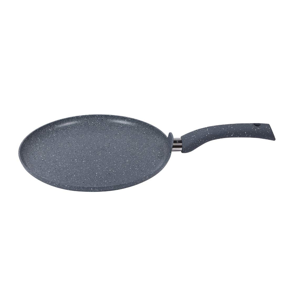 Wonderchef Granite 28cm Non-Stick Dosa Tawa | Induction Bottom | Soft-Touch Handles | Virgin Aluminium | PFOA/Heavy Metals Free | 3.5mm | 2 Year Warranty | Grey