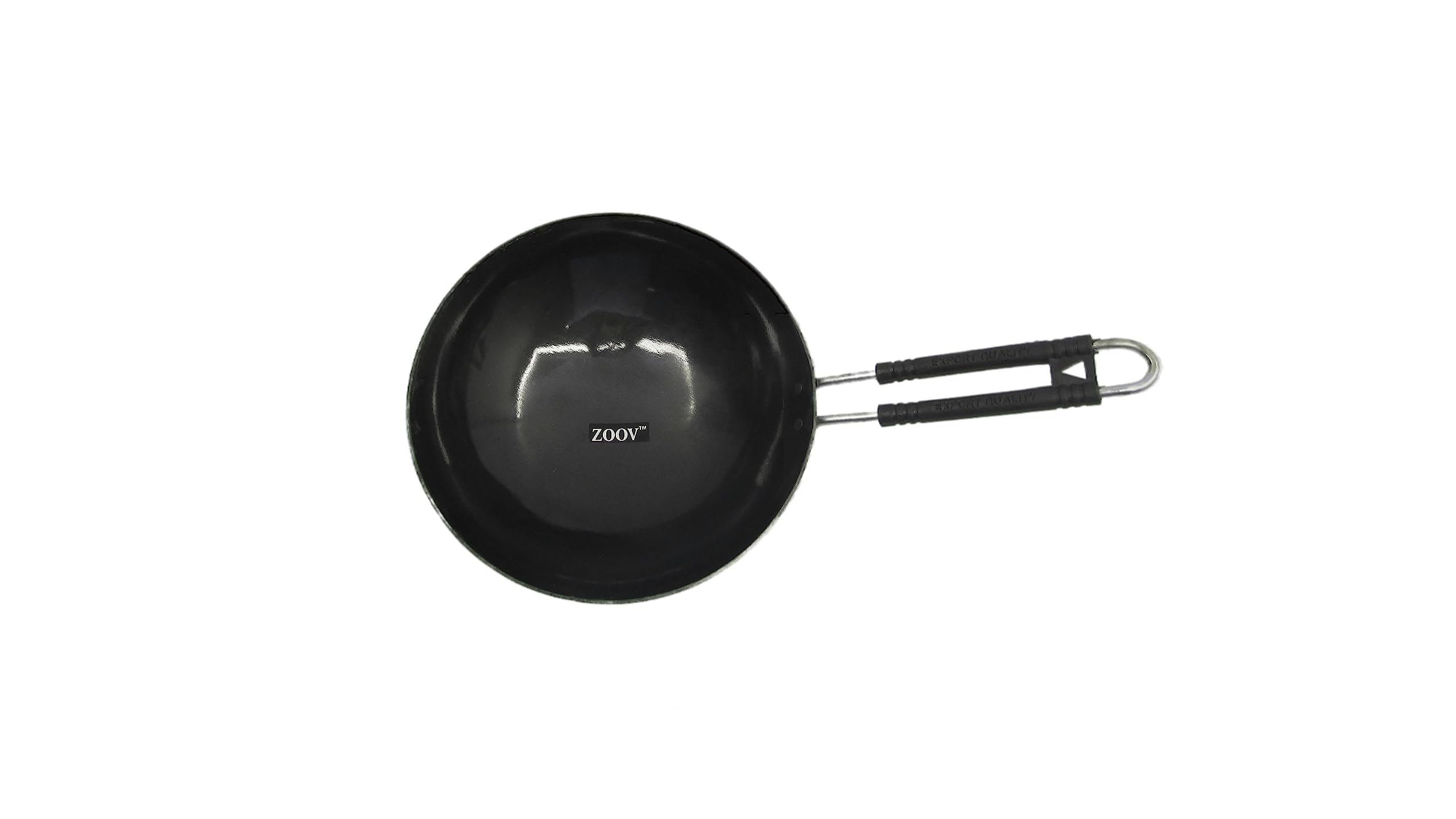 Zoov Bottom Deep Kadhai Iron Wok Suitable for Home and Restaurants (9 inch Wok)