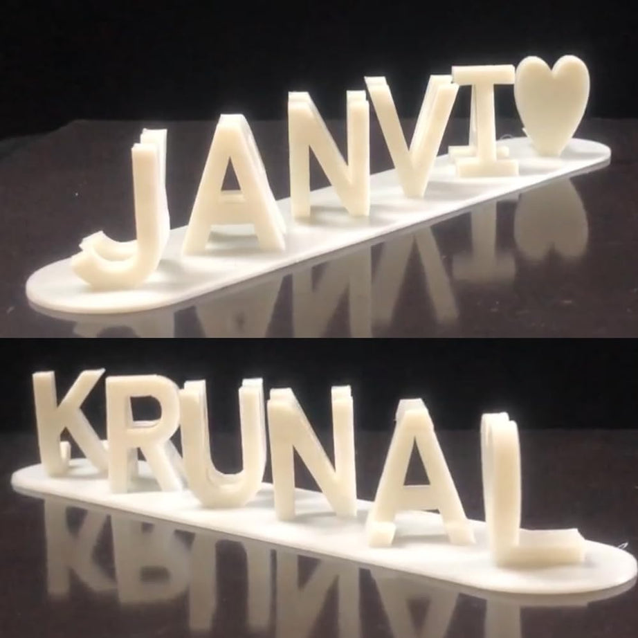 Couple Name | Personalized Dual Name Illusion | 3D Flip Name Plate | Gift for Husband Wife Boyfriend, Valentine, Anniversary, Birthday, Wedding (2.9CM(Small) Upto 6 Characters)