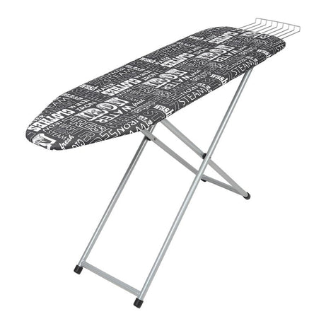 Peng Essentials MegaWood Ironing Board - Black Textured Fabric, Non-Slip Feet, Sturdy Design 122x41cm - Heat and Scorch-Resistant for Effortless Clothes Ironing