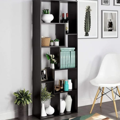 FURNEASER Medina Bookshelf for Books, Multipurpose Bookcase, Wooden Modern Book Display Rack, File Storage Cabinet for Home,Study Room & Office (Wenge)