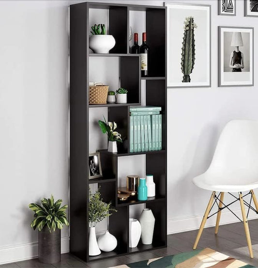 FURNEASER Medina Bookshelf for Books, Multipurpose Bookcase, Wooden Modern Book Display Rack, File Storage Cabinet for Home,Study Room & Office (Wenge)