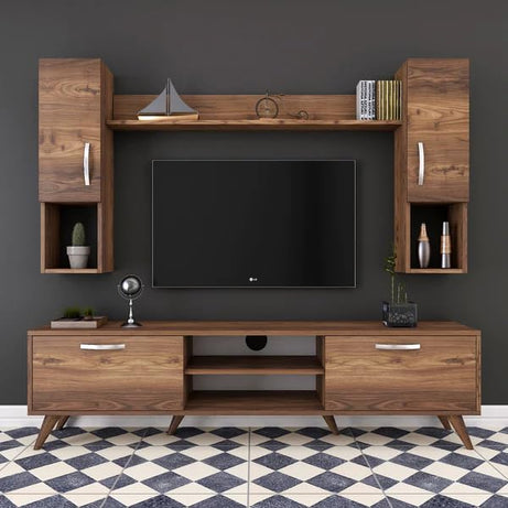 SPYDER CRAFT Engineered Wooden M5 TV Unit | Entertainment Unit | Tv Stand Wall Mount | Living Room & Bedroom | Color: Bangali Assembly-DIY (Do-It-Yourself)