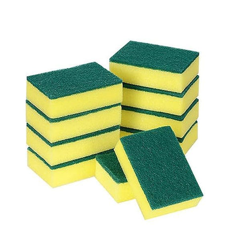 Heavy Duty Kitchen Cleaning Sponges, Non-Scratch Scrub Pads for Dishes, Bathroom, Car Wash, All-Purpose Scrubbing, Pack of 10