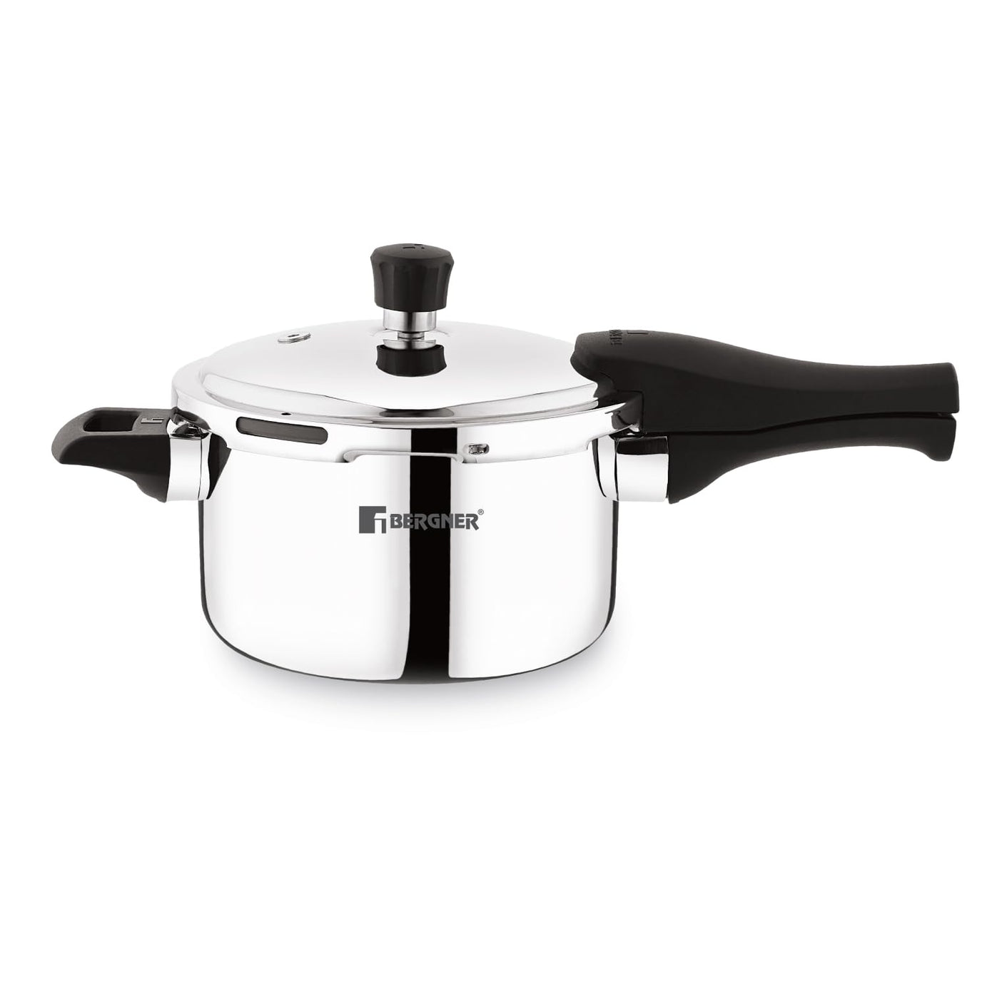 Bergner Trimax Triply Stainless Steel 6.5 L Outer Lid Pressure Cooker, Triply Bottom, For Healthy Cooking, Mirror Finish, Easy To Clean, Durable, Induction Base & Gas Ready, Silver, 5-Year Warranty