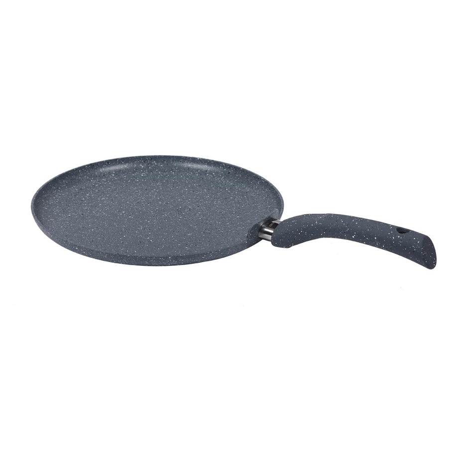 Wonderchef Granite 24cm Non-Stick Dosa Tawa | Induction Bottom | Soft-Touch Handles | Virgin Aluminium | PFOA/Heavy Metals Free | 3.5mm | 2 Year Warranty | Grey