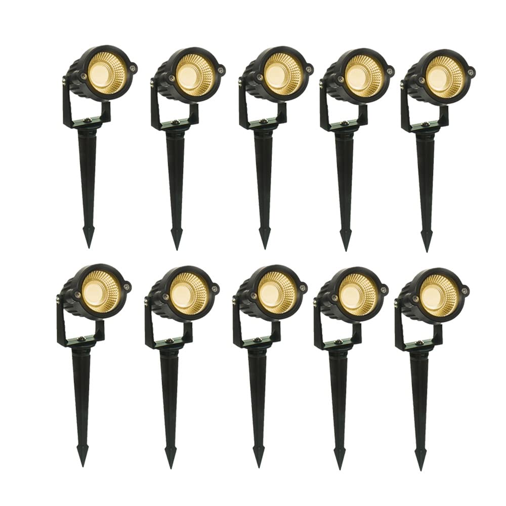 A’Mart 5W Warm White LED Garden Lights, Classic Power Saving Outdoor LED Lights, Aluminium Die Cast,IP65 Waterproof For Outdoor Purpose Rustproof Warm White Lights for Garden Area, Malls, Patio, Pack of 10