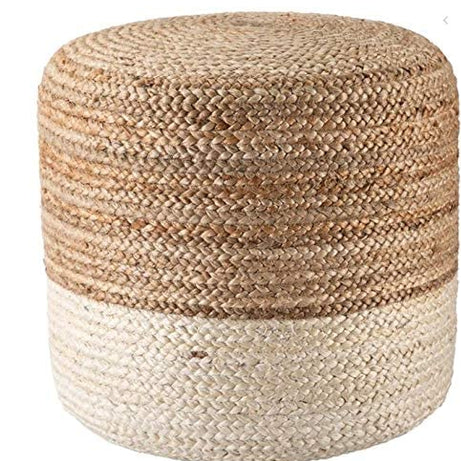 NR HOME STORES Jute Ottoman Pouffes for Sitting (1 Piece, 40x40x40 cm) - Handcrafted Pouf for Living Room, Bedroom, Footrest, Office, Home