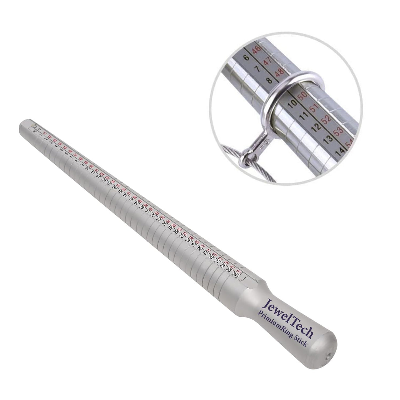 Johnson Tools Jeweltech Ring Sizer Stick/Ring Measurement Rod for Measuring Ring Sizes (No1 to 36 Pieces) (Aluminum)