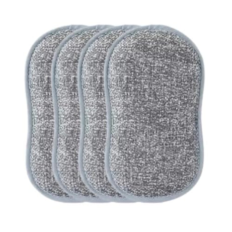 DLEST Microfiber Multi Surface Scrub and Wipe Sponges | Durable and Reusable | Dual-Sided for Scouring, Scrubbing, Dishwashing and Easy Household Cleaning (Pack of 4)