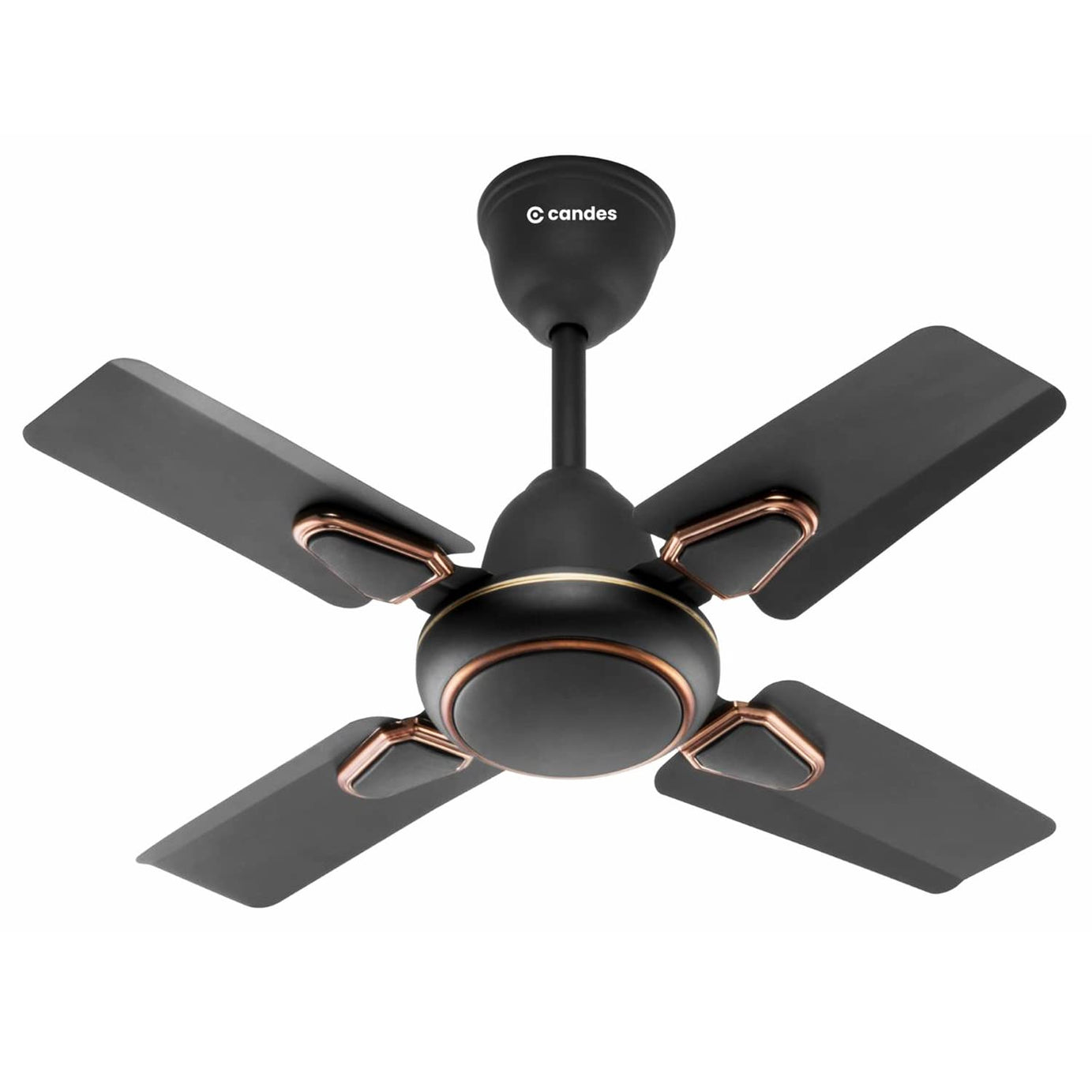 Candes Brio Turbo 600 mm /24 inch Small Ceiling Fans for Home | High Speed, Energy Saver, Noiseless | Small Ceiling Fan for Home, Kitchen Fan, Balcony & Small Room | 2 Yr Warranty | Smoke Brown