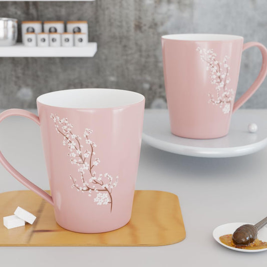 The Earth Store Blossom Pink Coffee Mug Set of 2 Ceramic Mugs to Gift to Best Friend, Tea Mugs, Microwave Safe Coffee Mugs, Ceramic Tea Cups (330 ml Each)