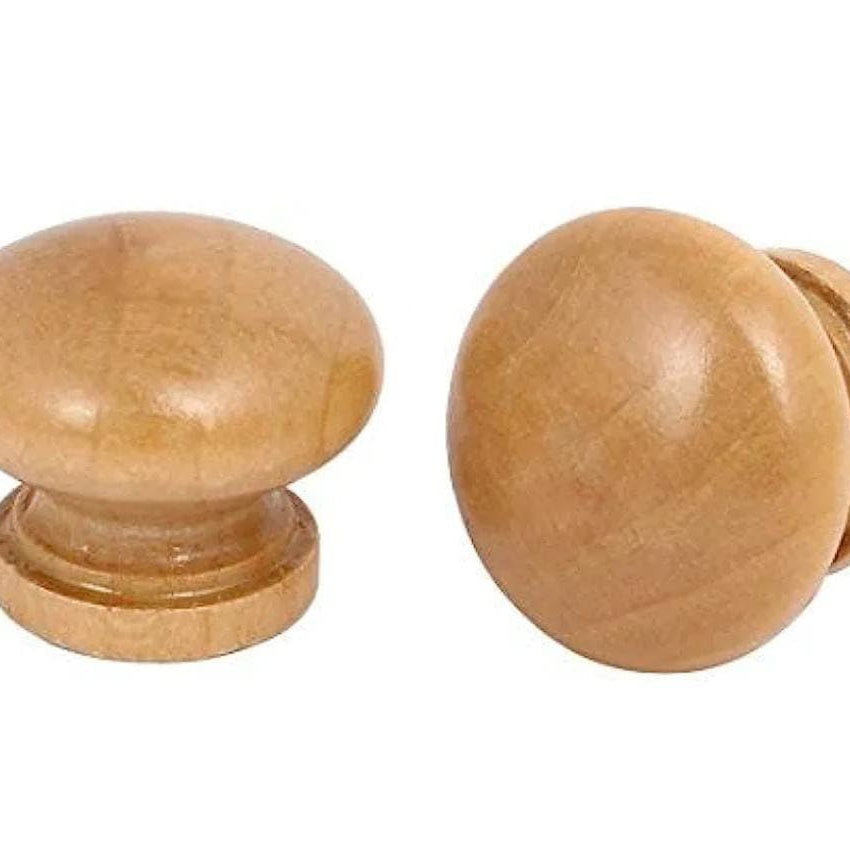 Woodco Handicrafts [ Wooden Drawer Knob,Cabinet Knob, Wardrobe Door Knob, Cupboard Drawer Knob,Pull Knob (Natural Finish)- Pack of 4 Pcs