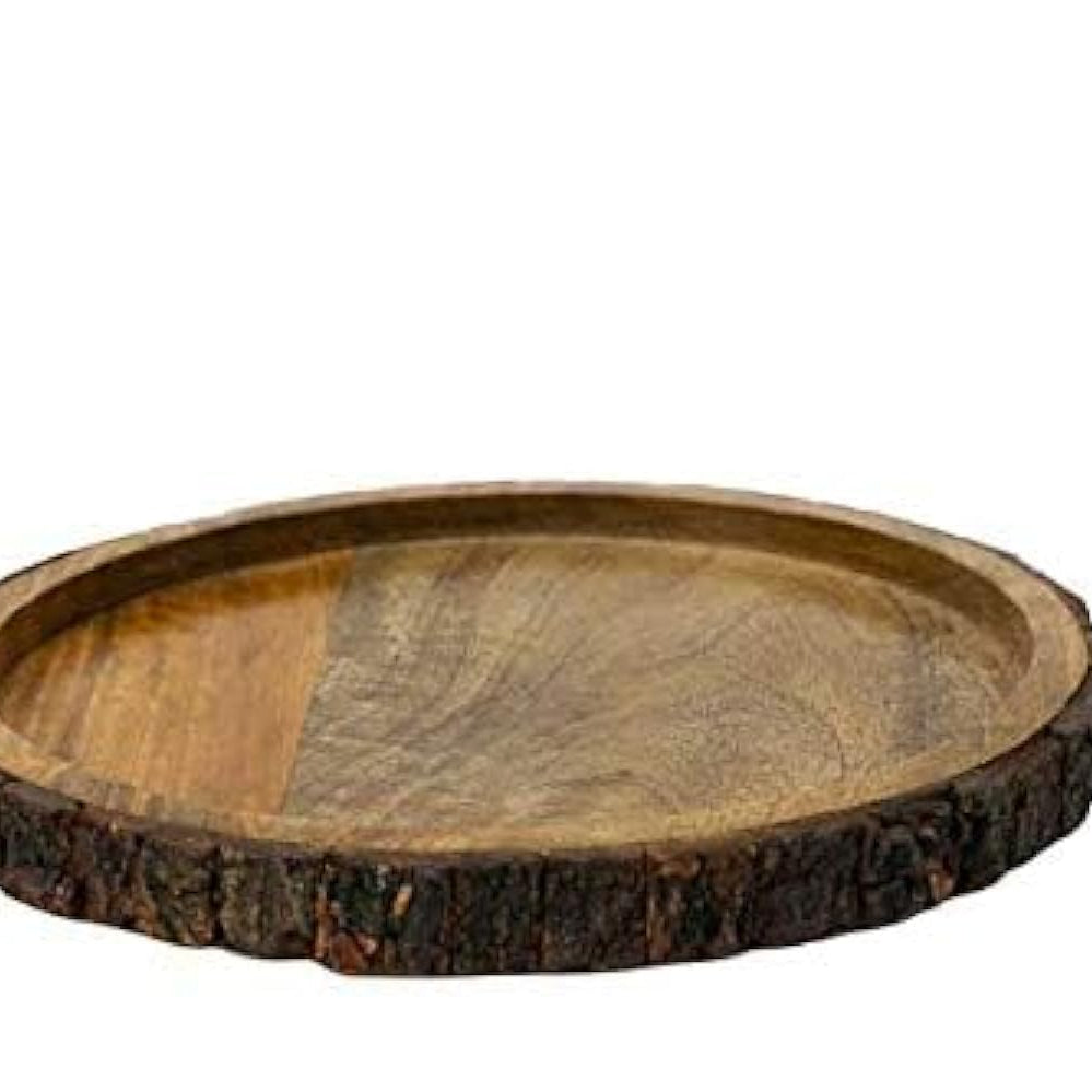 GIFTING BEST WISHES Wooden Natural Tree Bark Platter /Tree Log / Decorative Platter | Multipurpose Wooden Tray |Wooden Serving Trays/Wood Handmade & Handcrafted