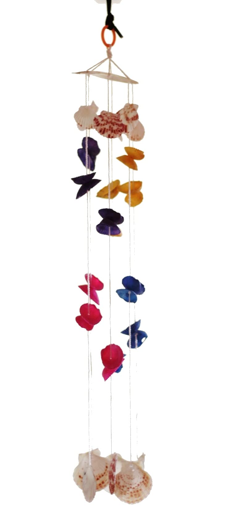 Lilone Colorful Shell Wind Chimes for Home Bedroom Balcony (20 Inch Long)