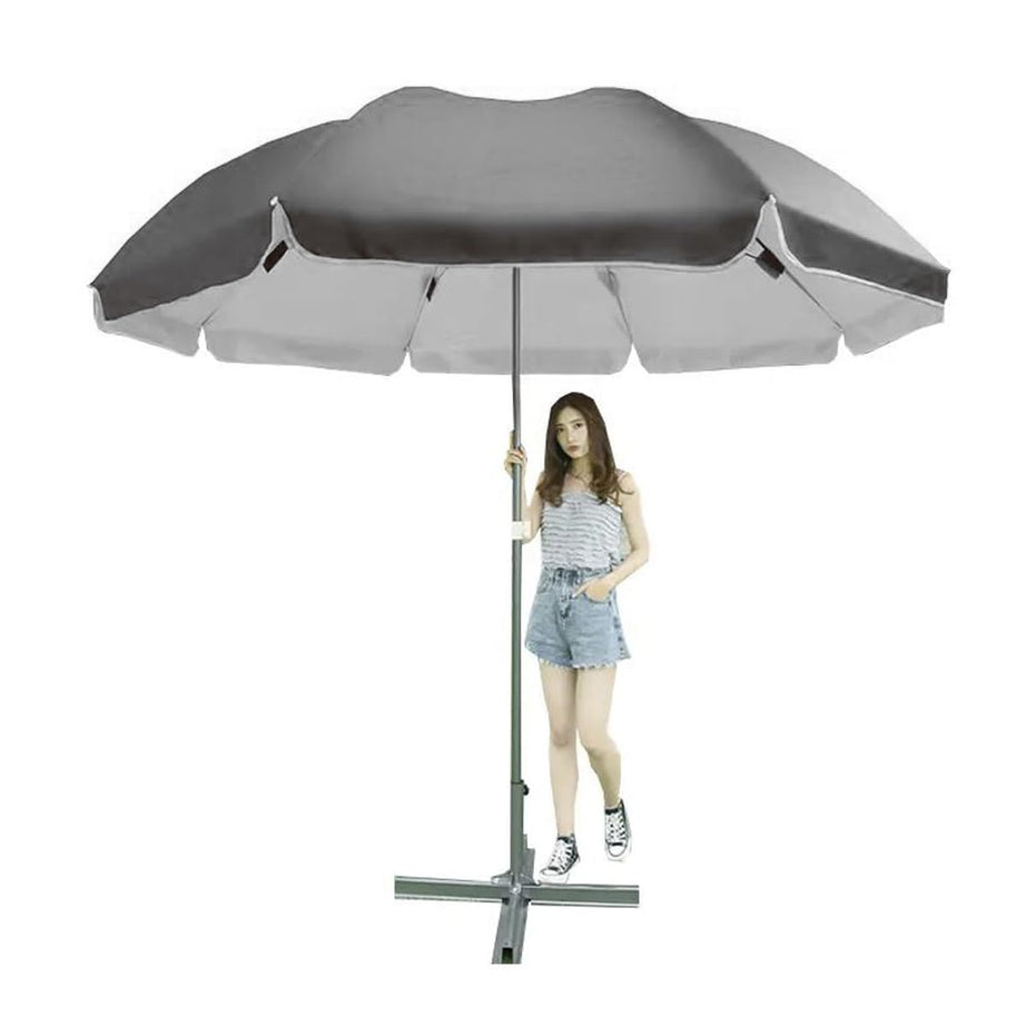 Dark Moon Garden Umbrella with Stand Outdoor Big Size 7ft Waterproof Heavy Duty Strong Garden Umbrella Black (D11)