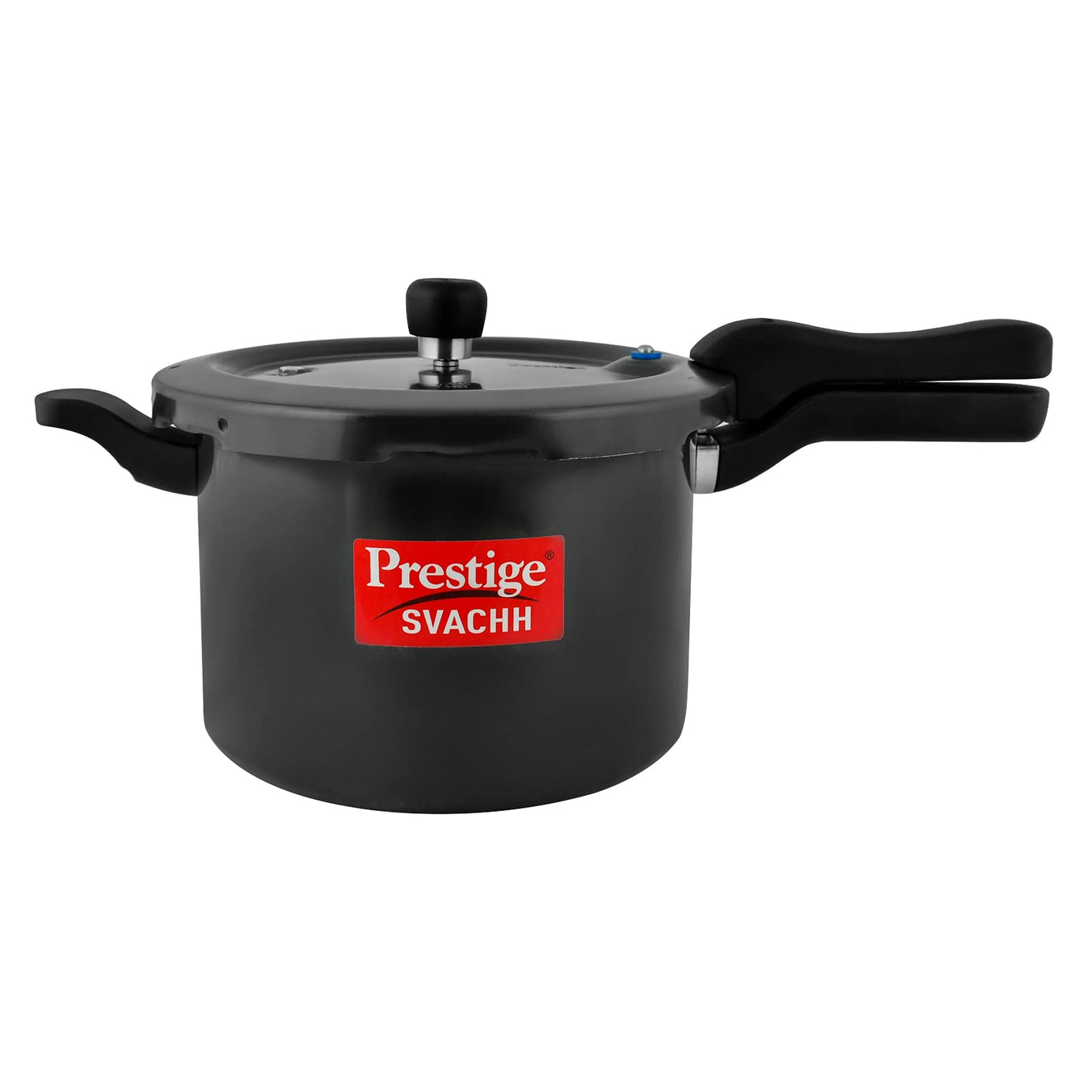 Prestige 5 Litres Svachh Induction Base Outer Lid Hard Anodized Pressure Cooker | Deep lid Spillage Control | Black | Anti-Bulge Base | Controlled Gasket Release System | Cool Touch Weight