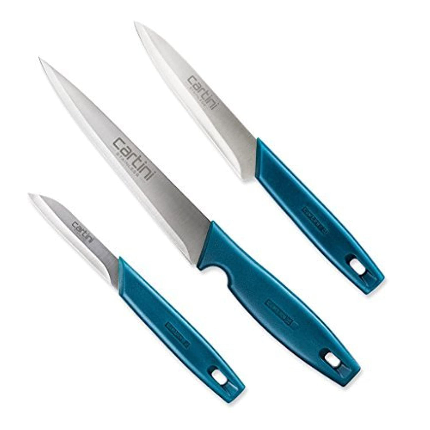 Cartini Godrej Creative Kitchen Knifes .American Iron and Steel,Teal, 3 Pc Set + Free Knife Holder