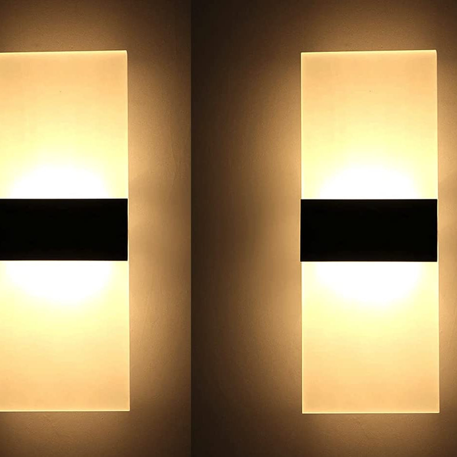 Groeien (Pack of 2) 15 Watts Rectangular LED Wall Lamp Acrylic - Warm White