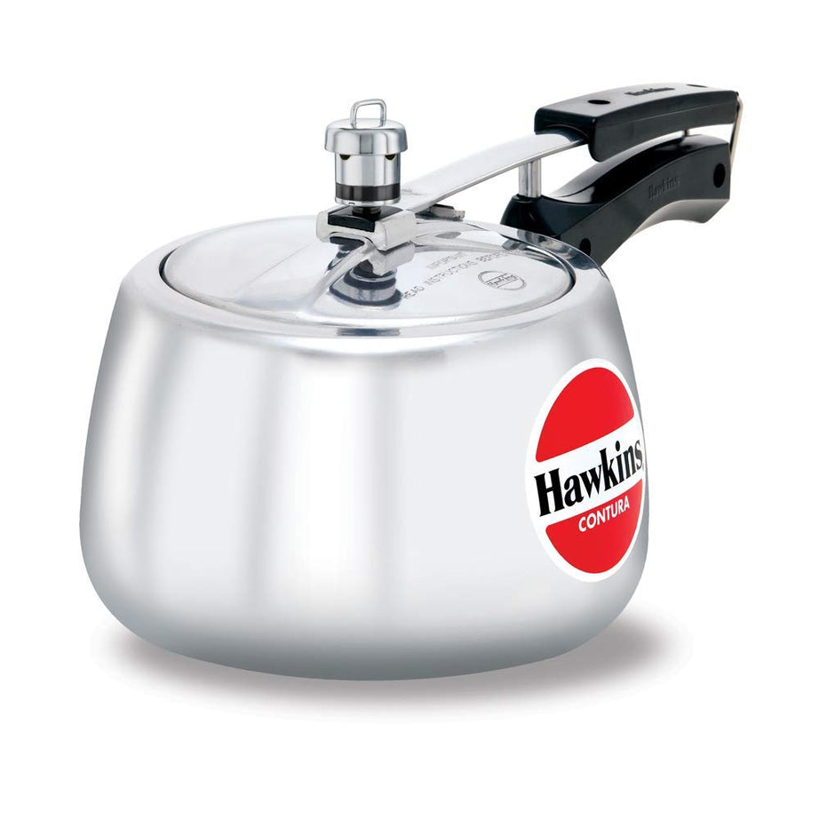 Hawkins 3 Litre Contura Pressure Cooker, Handi Inner Lid Cooker, Silver (HC30)