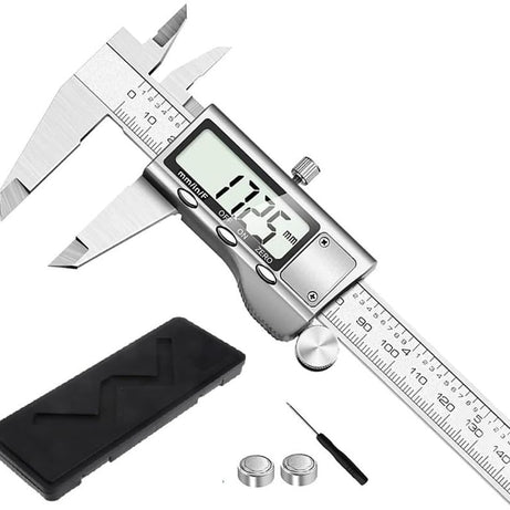 SKADIOO Digital Caliper Measuring Tool, Stainless Steel Vernier Caliper Digital Micrometer with Large Screen, Easy Switch from Inch Metric Fraction, 6 Inch Caliper Tool for professional/DIY/Household…