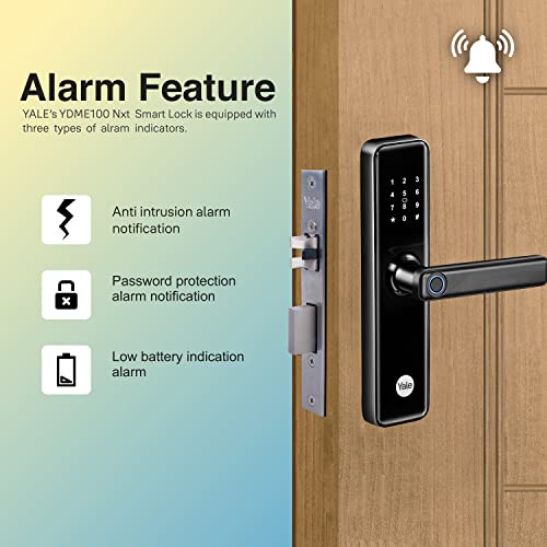 Yale YDME 50 NxT, Smart Door Lock with Biometric, Pincode, RFID Card & Mechanical Keys, Color- Black, for Home & Office (Free Installation)…