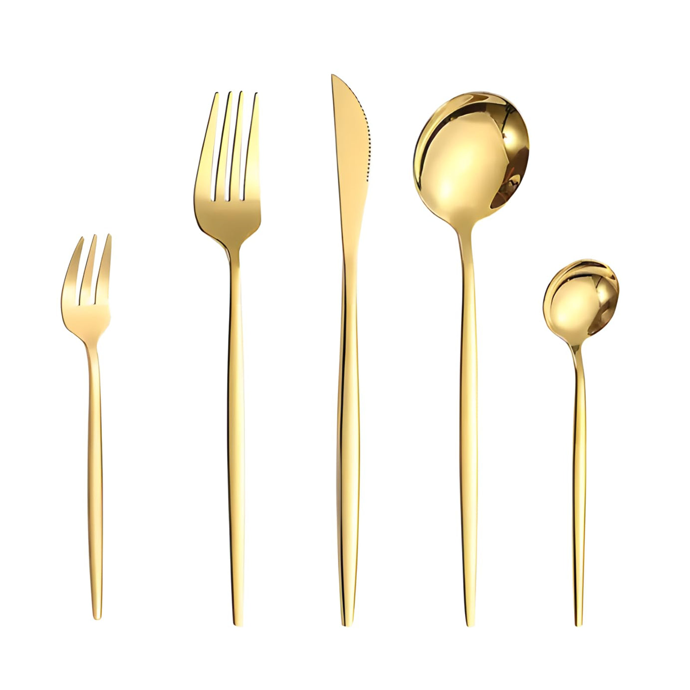 Devine Details Golden Details Premium Stainless Steel 410 Tableware Golden Knife, Fork&Spoon-30 Pieces Cutlery Set-Modern Flatware Utensils Set-Luxury Dinnerware For Home&Kitchen Dining Table