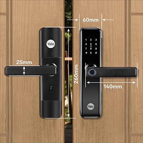 Yale YDME 50 NxT, Smart Door Lock with Biometric, Pincode, RFID Card & Mechanical Keys, Color- Black, for Home & Office (Free Installation)…