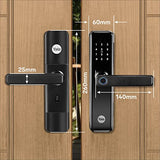 Yale YDME 50 NxT, Smart Door Lock with Biometric, Pincode, RFID Card & Mechanical Keys, Color- Black, for Home & Office (Free Installation)…