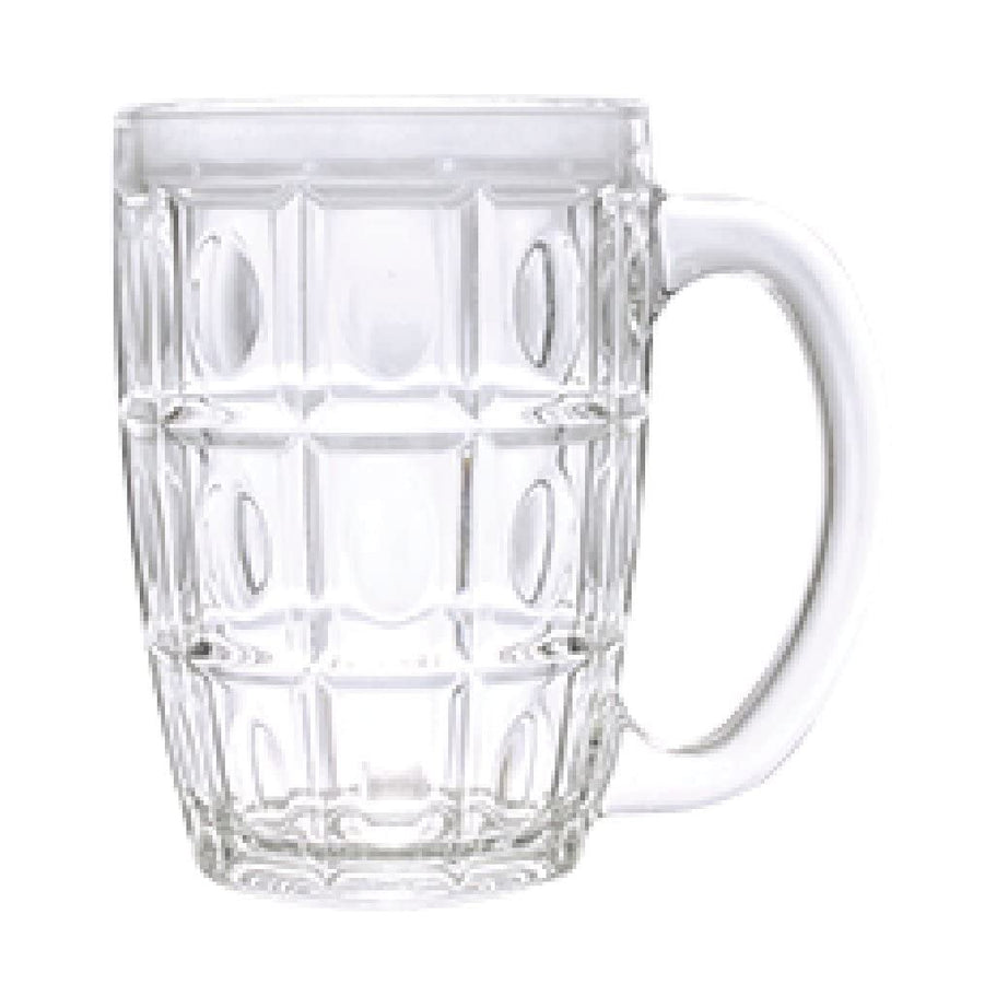 Tinsrom Thailand Beer Mug Transparent, Heavy Base, Crystal Clear Glass 400 ml Set of 6