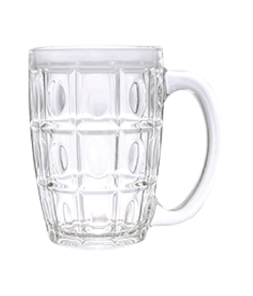 Tinsrom Thailand Beer Mug Transparent, Heavy Base, Crystal Clear Glass 400 ml Set of 6