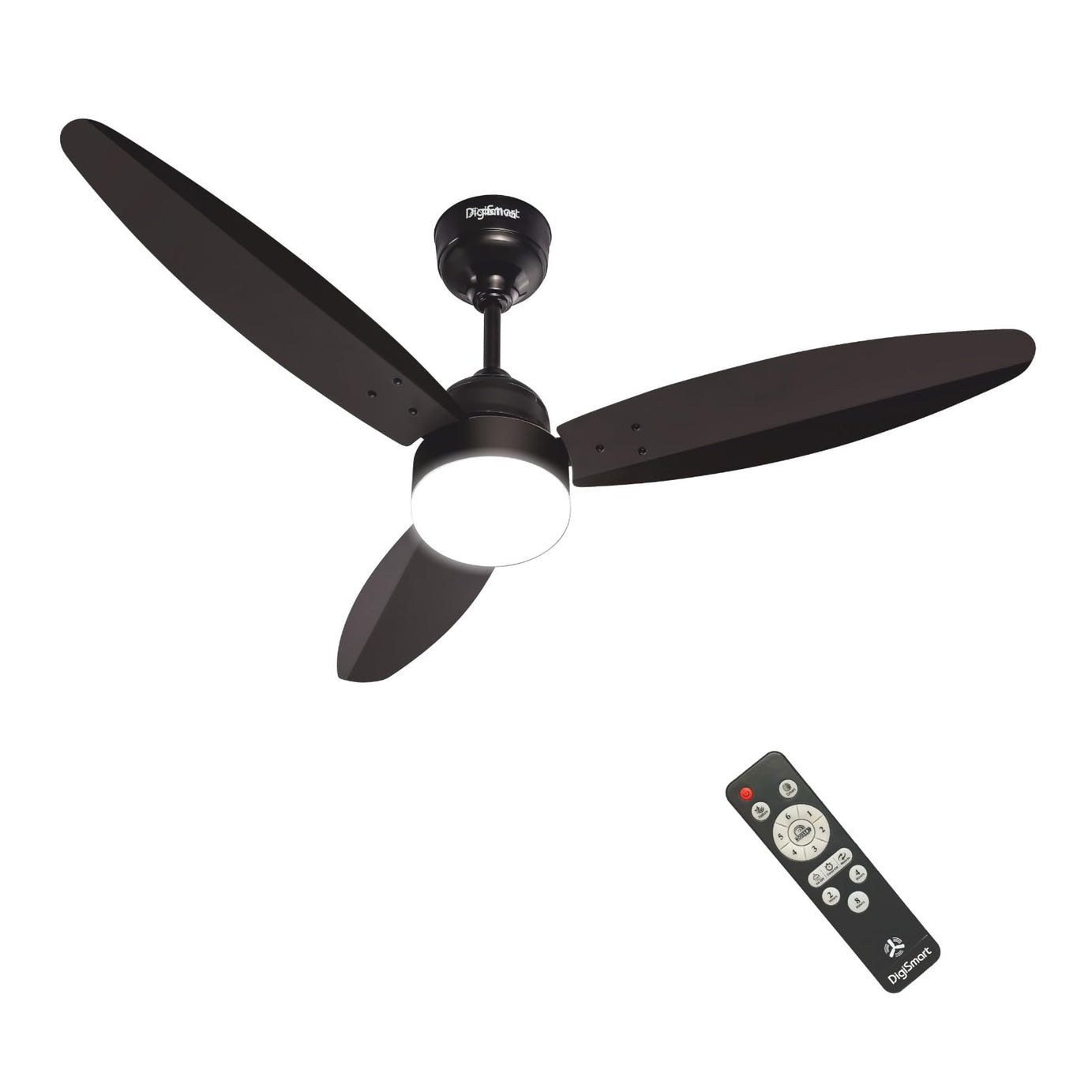 DIGISMART Autum Mark-1 Premium Series 1200 Mm Bldc Motor Fan (28 W) 5 stars Rated With Led Light |Remote| 3 Blade 380 Rpm High Speed Ceiling Fan Come With 5 Years Warranty (Smoke Brown)