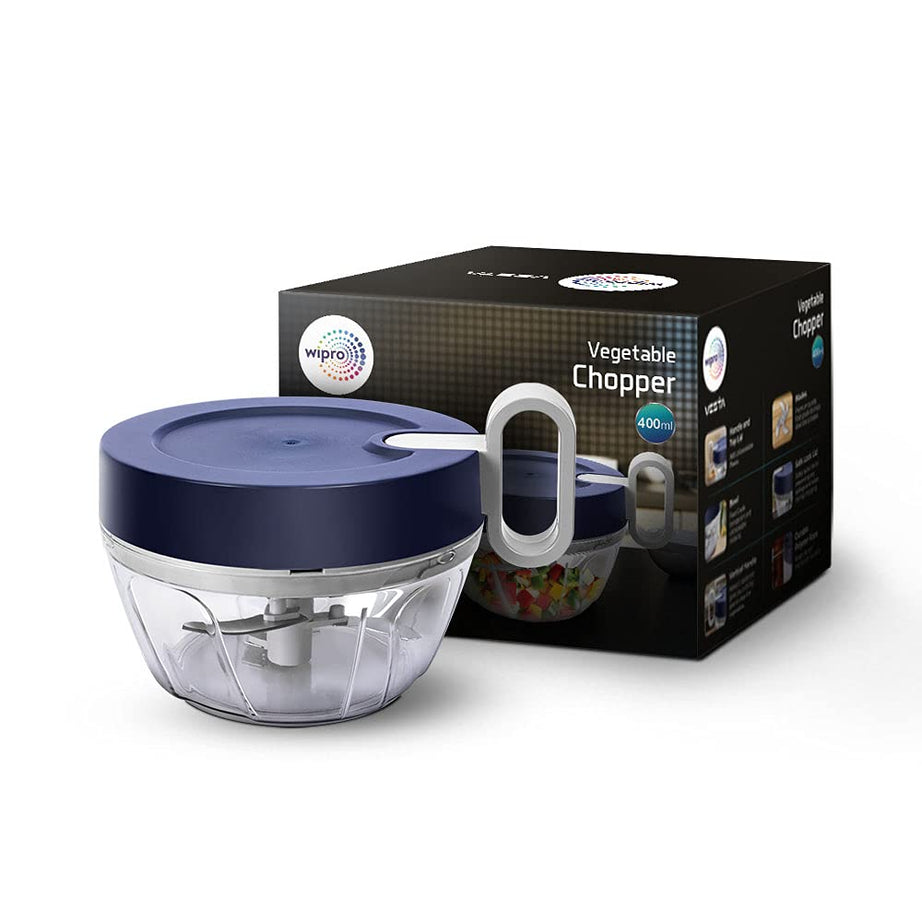 wipro Vesta Mini Handy and Compact Chopper (400 ml, Blue, Standard Size, VC041400, Plastic)