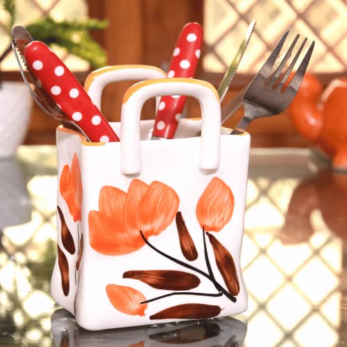 Once & Again Ceramic Cutlery & Utensil Holder | Cutlery Holder for Kitchen | Spoon Stand for Kitchen | Spoon Holder for Dining Table Decorative Items | ladle Holders for Kitchen